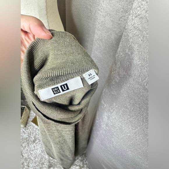 NEW Uniqlo Women’s U Merino-Blend Turtleneck Sweater Dress Khaki Sz XS - Picture 4 of 11